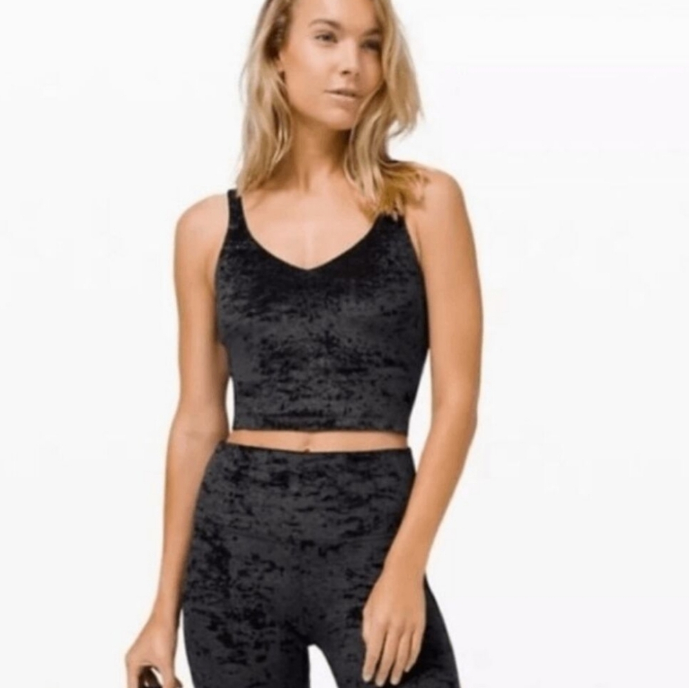 Lululemon Align Tank Crop Top Crushed Velvet Special Edition black Size 2